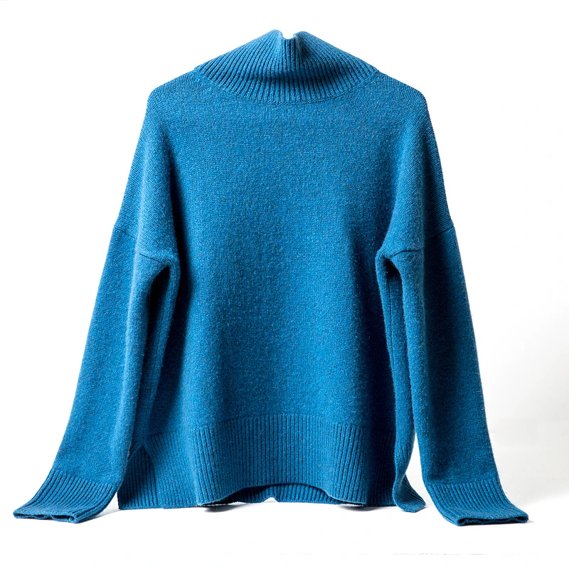 Top Trends: Autumn And Winter New Turtleneck Cashmere Sweater Women 100% Wool Knitted Sweater Long Sleeve Thick Lazy Wind Sweater Loose Larg Shoppable Styles - Image 6