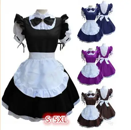 Top Trends: 2022 Women Ladies Fashion Short Sleeve Doll Collar Retro Maid Dress Cute French Maid Outfit Cosplay Costume New Size S-5XL Shoppable Styles