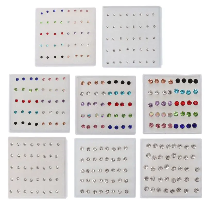 Top Trends: 20 Pairs Colorful Faux Rhinestone Plastic Ear Studs Hypoallergenic Earrings Shoppable Styles