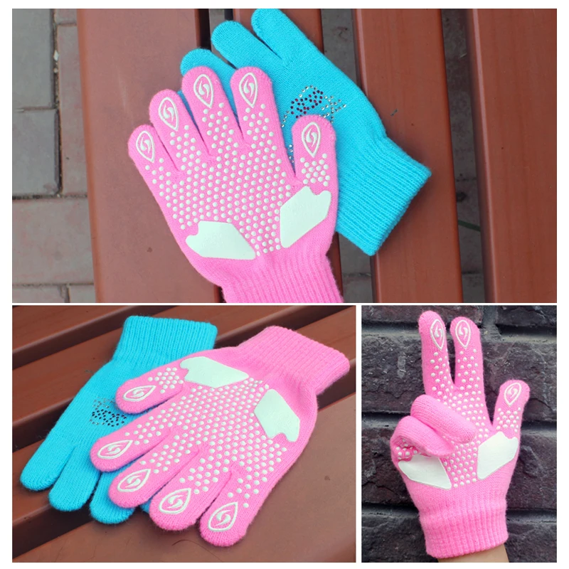 Top Trends: Figure Skating Wrist Gloves Training Warm Hand Protector Thermal Safety For Kids Girl Boy Rhinestone Non-stick 5.0 Shoppable Styles