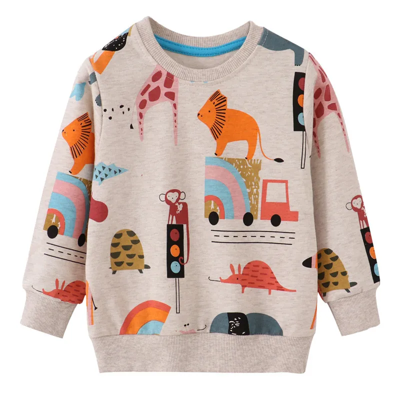 Top Trends: Jumping Meters New Arrival Animals Kids Sweatshirts Cartoon Boys Girls Autumn Winter Hooded Toddler Long Sleeve Clothes Sweaters Shoppable Styles