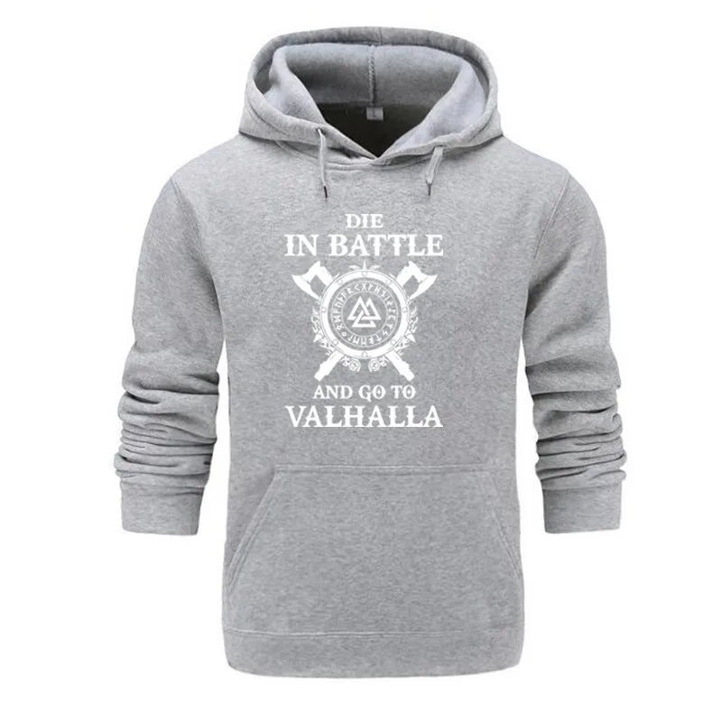 Top Trends: Odin Vikings Sweatshirt Men Die In Battle And Go To Valhalla Hoodie Crewneck Sweatshirts 2021 Winter Autumn Hip Hop Streetwear Shoppable Styles - Image 3