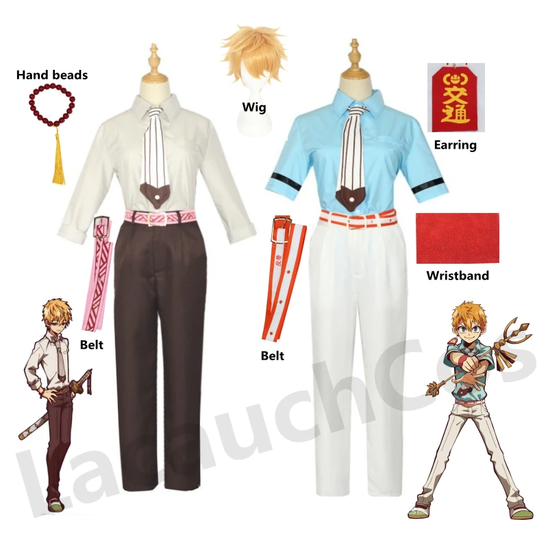 Top Trends: Anime Cosplay Toilet-bound Hanako-Kun Minamoto Kou Wig Halloween Costume Men Women Op Shirt Pants Accessories Props Shoppable Styles