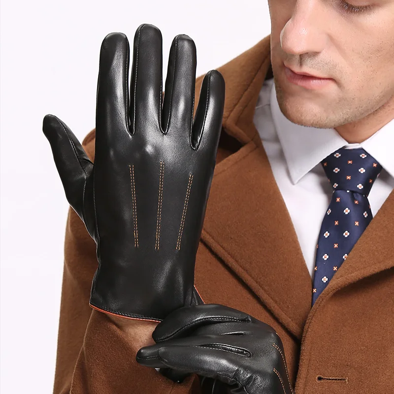 Top Trends: Winter Men Genuine Leather Gloves 2023 NEW Brand Touch Screen Gloves Fashion Warm Black Gloves Goatskin Mittens Free Shipping Shoppable Styles