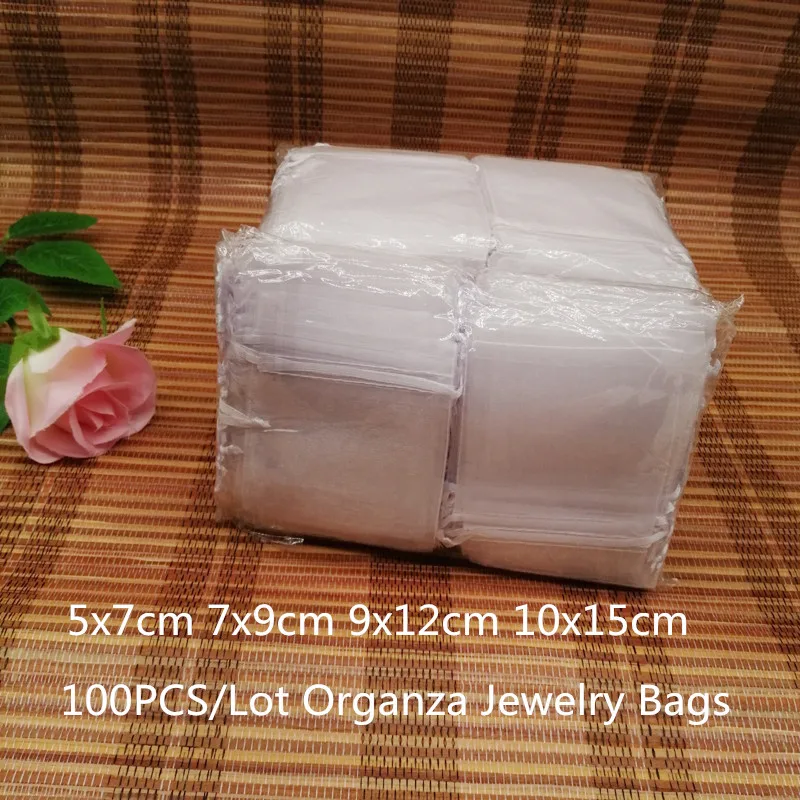 Top Trends: 100pcs / lot Organza Drawstring Bag Jewellery Bag Jewelry Packaging Display Bags For Wedding Party Decoration Organza Jewelry Bags Shoppable Styles