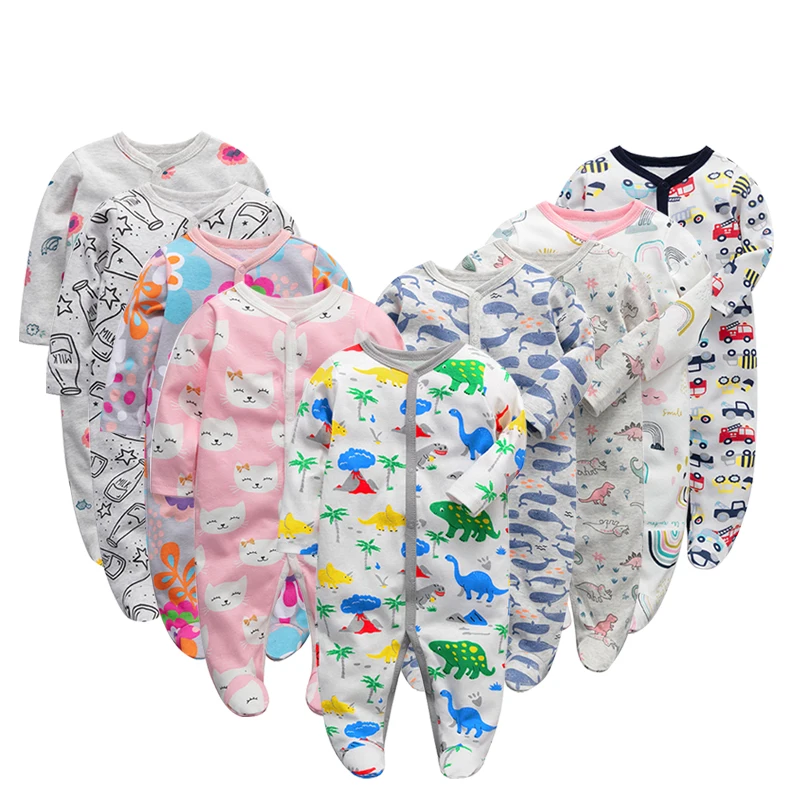 Top Trends: 6Pcs / Lot Baby Rompers Long Sleeve 100% Cotton Overalls Newborn Clothes Roupas De Bebe Boys Girls Jumpsuit&amp;clothing Shoppable Styles