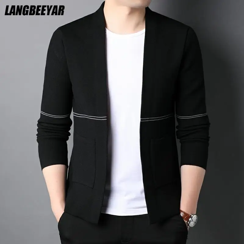 Top Trends: Top Grade New Autum Brand Fashion Winter Knit Japanese Street Wear Mens Cardigan Sweater Plain Casual Coats Jacket Men Clothing Shoppable Styles