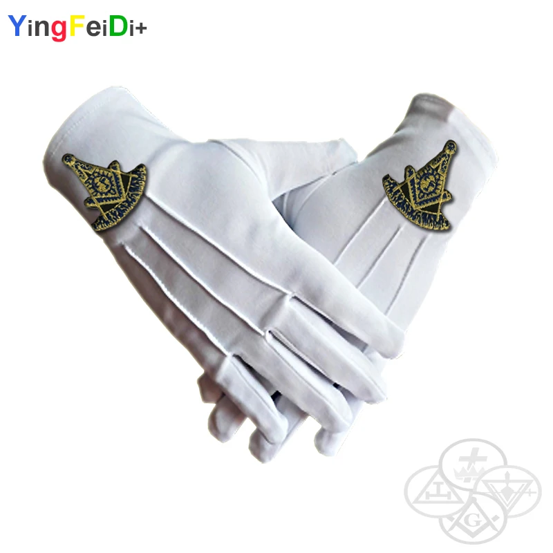 Top Trends: Past Masonic Masters Embroidered High-quality Polyester Gloves- White Shoppable Styles