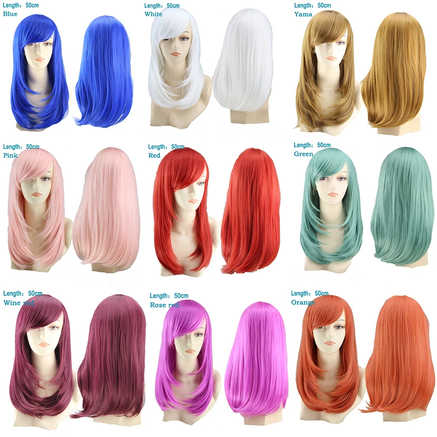 Top Trends: Similler Synthetic Anime Long Straight Wigs For Cosplay Women Heat Resistance Hair Black Blue Pink Green Yellow Red 100cm Shoppable Styles - Image 4