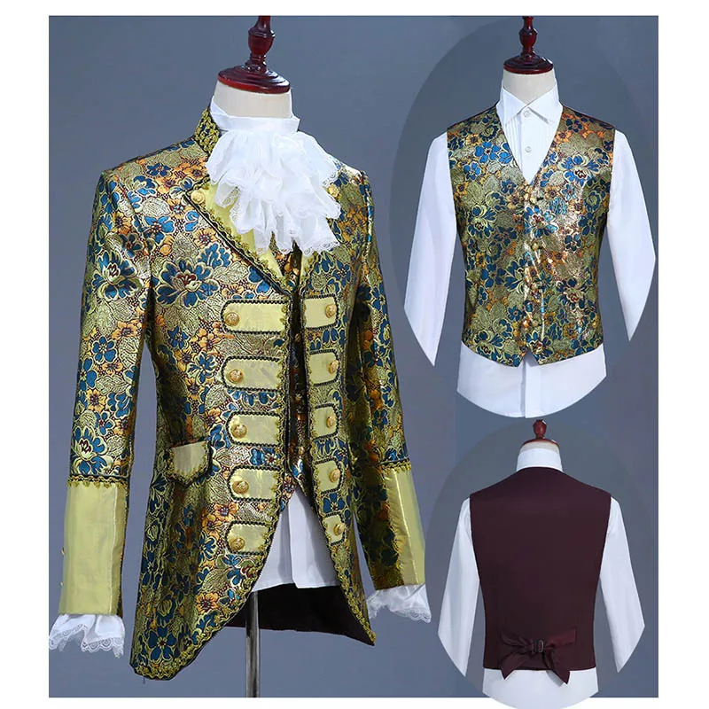 Top Trends: XS-XL Halloween Costumes Adult Boys Plus Size King Prince Renaissance Medieval Men Cosplay Party Costume Coat Pants Tie Full Set Shoppable Styles