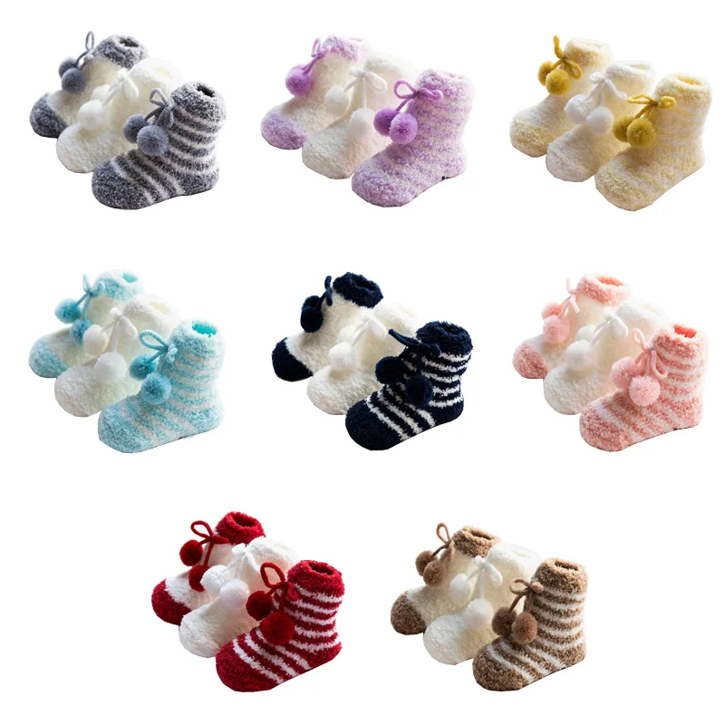 Top Trends: 3Pair / lot New Autumn And Winter Baby Warm Socks Thick Non-slip Children's Floor Baby Foot Sock Shoppable Styles