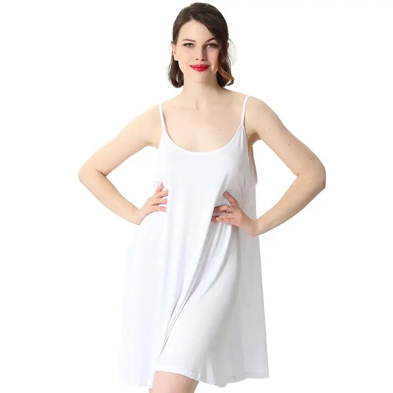 Top Trends: Plus Size 6XL 7XL Modal Women Nightgown SEXY Spaghetti Strap Nightdress Casual Sleepwear Bathrobe Soft Breathable Home Dress Shoppable Styles