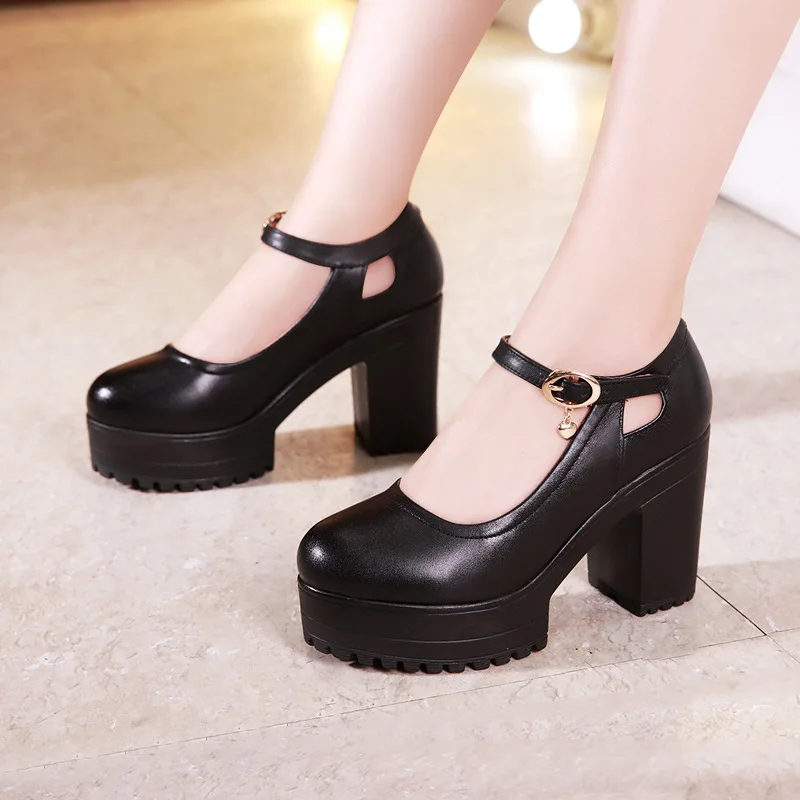 Top Trends: Women Pumps Women Round Toe Platform High Heels Fashion Comfortable Black Work Shoe Plus Size 32-43 Shoppable Styles