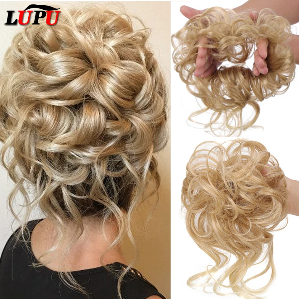 Top Trends: LUPU Synthetic Hair Bun Bands Blonde Black Messy Curly Chignon Donut Updo Scrunchies Fake Hair Pieces For Women Hair Extensions Shoppable Styles