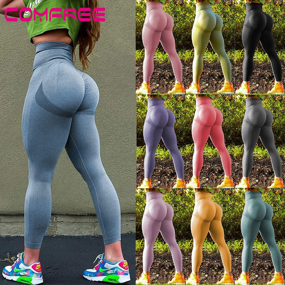 Top Trends: Yoga Pants Scrunch Butt Lifting Workout Leggings Sport Tights Women Seamless Booty Legging Gym Sportswear Fitness Clothing Shoppable Styles