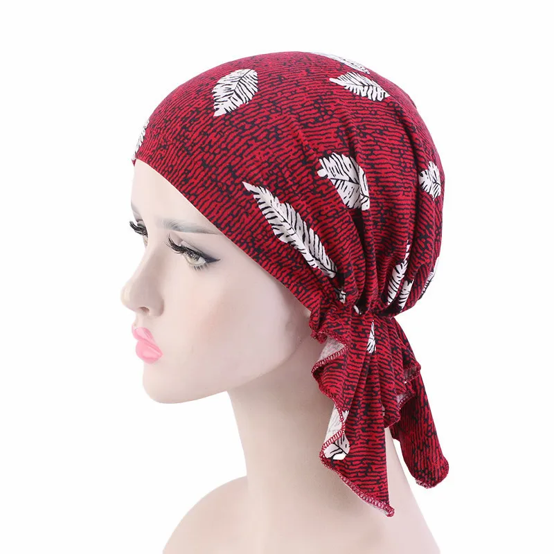 Top Trends: New High Quality Women Stretchy Turban Cotton Beanie Pre Tied Scarf Head Scarf Chemo Hat Cancer Scarves Lady Hair Accessories Shoppable Styles - Image 6