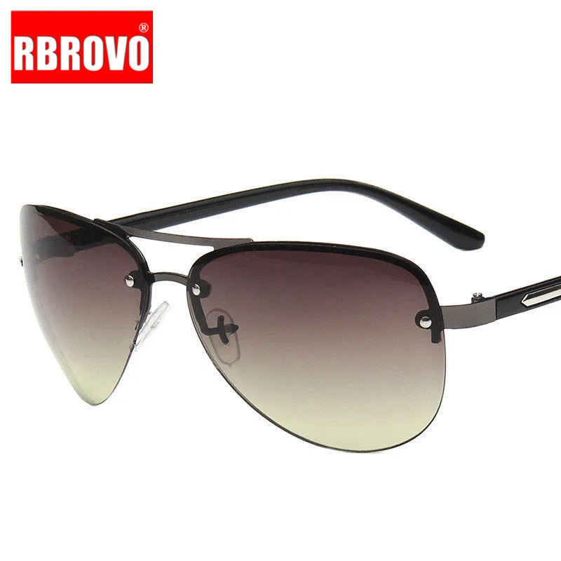 Top Trends: RBROVO 2023 Summer Pilot Men Sunglasses Women Outdoor Vintage Big Frame Lunette De Soleil Femme UV400 Driving Travel Glasses Shoppable Styles