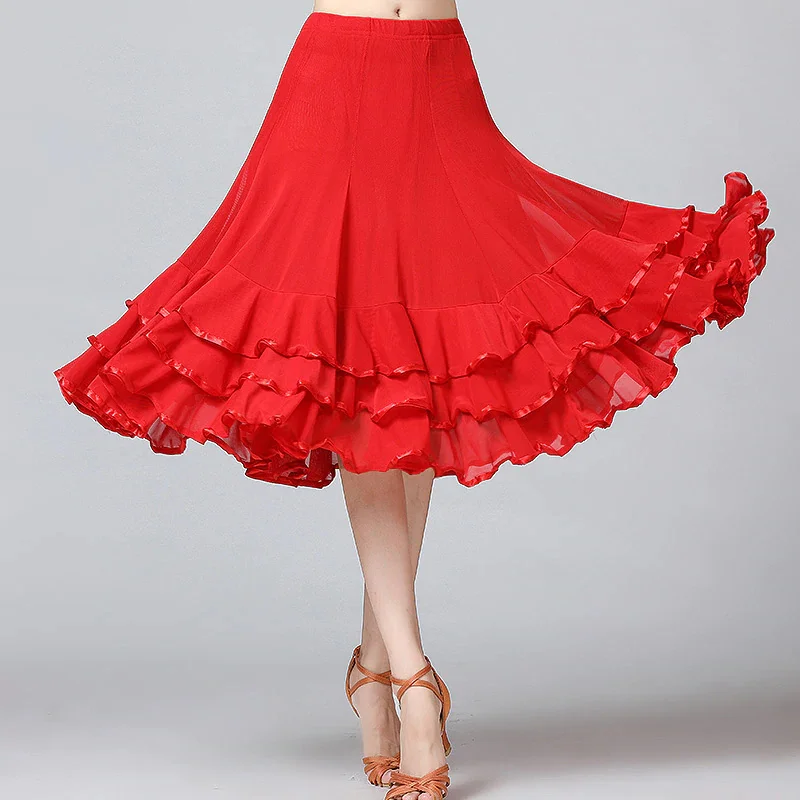 Top Trends: Lady Ballroom Dance Skirts Female Waltz Modern Dancing Skirts Tango Performance Costume National Standard Dance Skirts Shoppable Styles