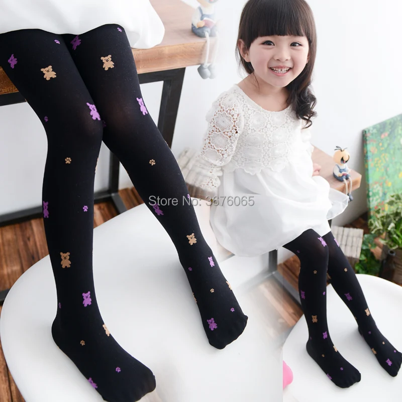 Top Trends: Autumn High Quality Children Girls Tights Velvet Candy Colors Cute Embroidery Bear Tights For Baby Kids Girls Pantyhose Stocking Shoppable Styles