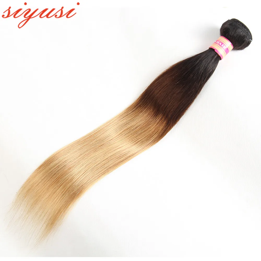 Top Trends: Ombre Brazilian Straight Human Hair Extension Dark Blonde Bundles 1b / 4 / 27 Remy Human Hair 10 Colors Smooth Human Hair Bundles Shoppable Styles