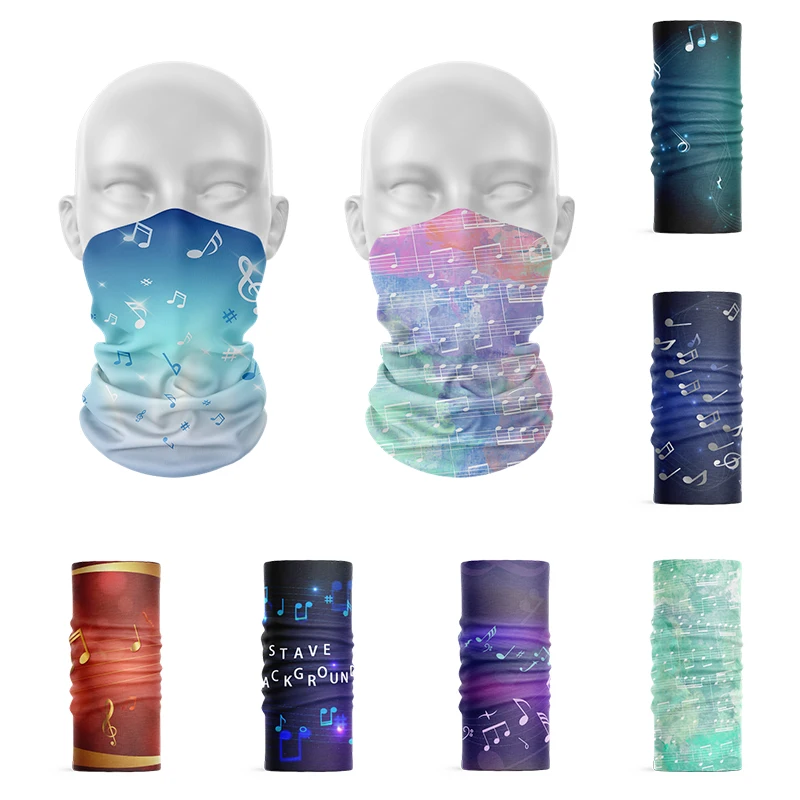 Top Trends: 3D Printing Fashion Music Symbol Headscarf Ladies Summer Headdress Magic Sports Tubular Face Neck Hijab Scarf Men Cover Bandana Shoppable Styles