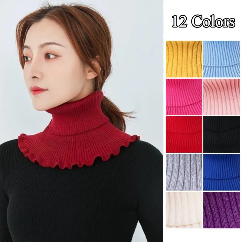 Top Trends: Warm Knitted Fake Collar Woolen Women Turtleneck Knitted False Fake Collar Detachable Neck Scarf Thicken Windproof Fake Collars Shoppable Styles