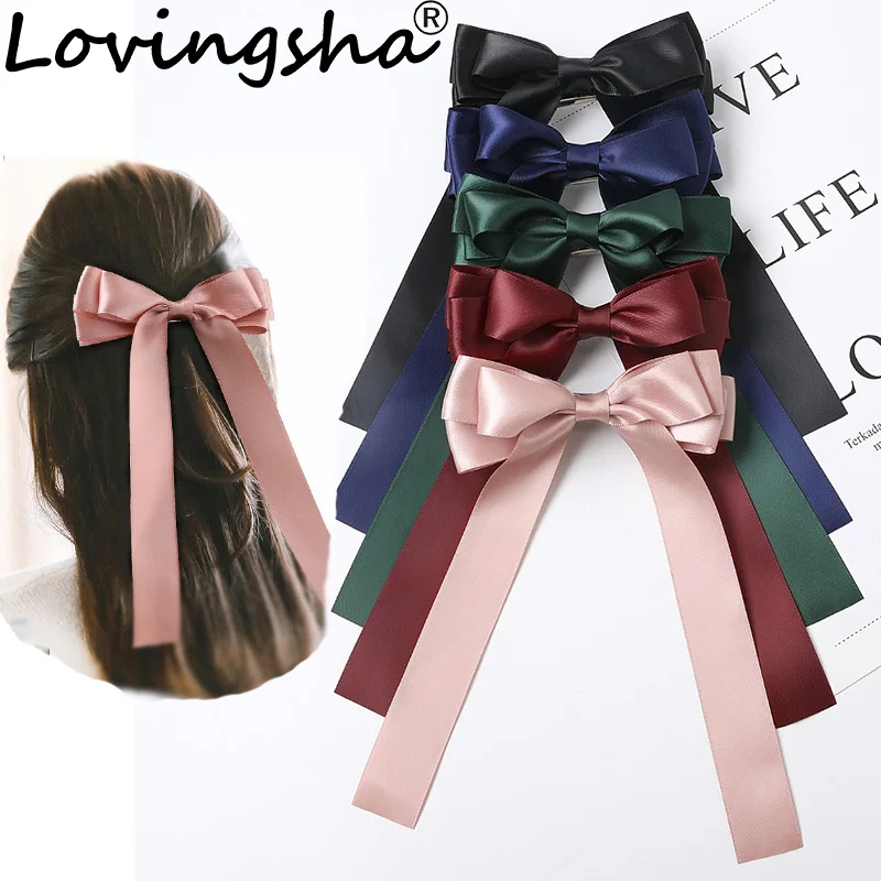 Top Trends: LOVINGSHA Women Hair Bow Ties Hair Clips Satin Butterfly Bow Hairpin Girl Hair Accessories For Ladies Bowknot Hairpins FC132 Shoppable Styles