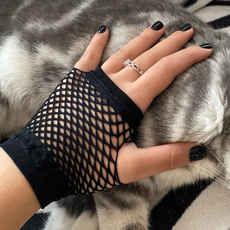 Top Trends: New Black Womens Short Fishnet Net Gloves Fingerless Mesh Gloves Punk Rock Fancy Night Club Party Sexy Beautiful Gloves Shoppable Styles