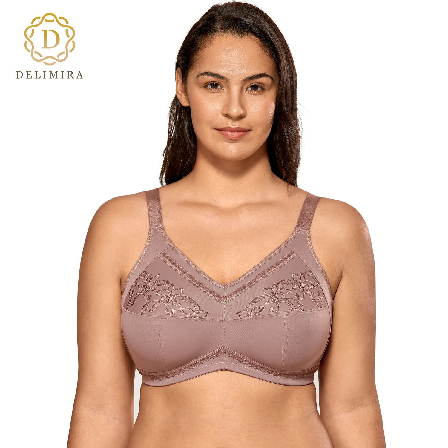 Top Trends: DELIMIRA Women&#039;s Embroidered Full Coverage Wirefree Support Mastectomy Pocket Plus Size Post-Surgery Sleep Cotton Bra Shoppable Styles