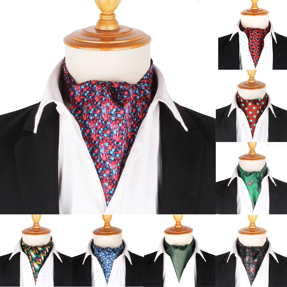 Top Trends: New Flora Men Cashew Tie Wedding Formal Cravat Ascot Scrunch Self British Gentleman Polyester Soft Neck Tie Luxury Print Scarf Shoppable Styles