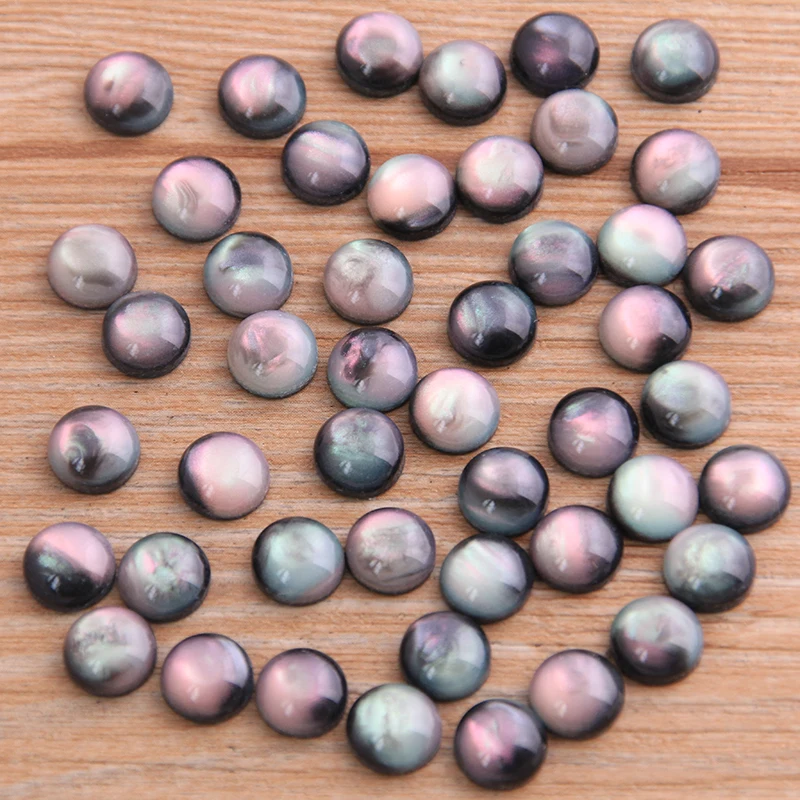 Top Trends: 40pcs 8-20mm 2020 New Product Double Color Natural Ore Style Flat Back Resin Cabochons For Bracelet Earrings Accessories Shoppable Styles