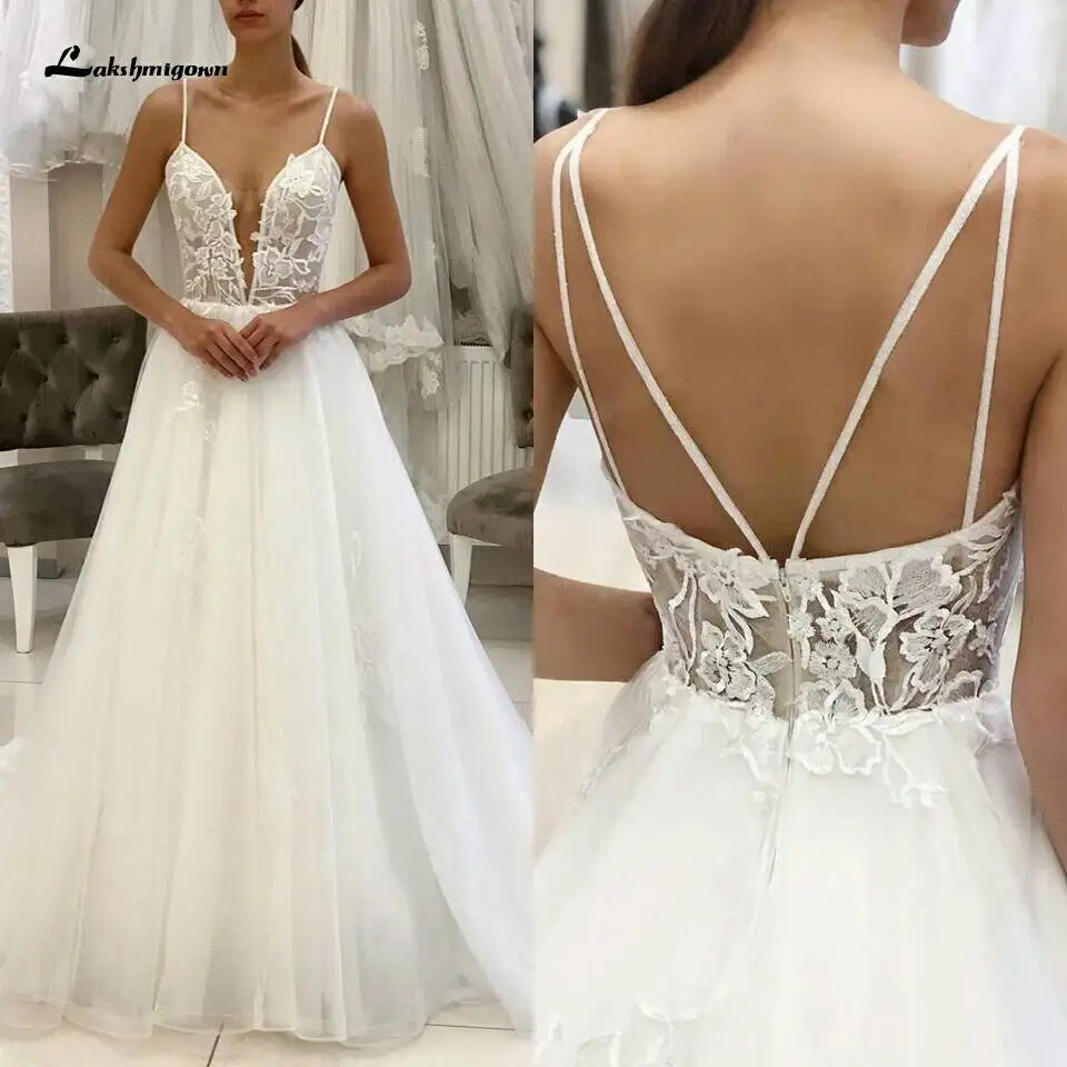 Top Trends: Simple Beach Wedding Dresses Spaghetti Straps Bohemian Bridal Dress Off Shoulder White Women Customized Vestidos Shoppable Styles