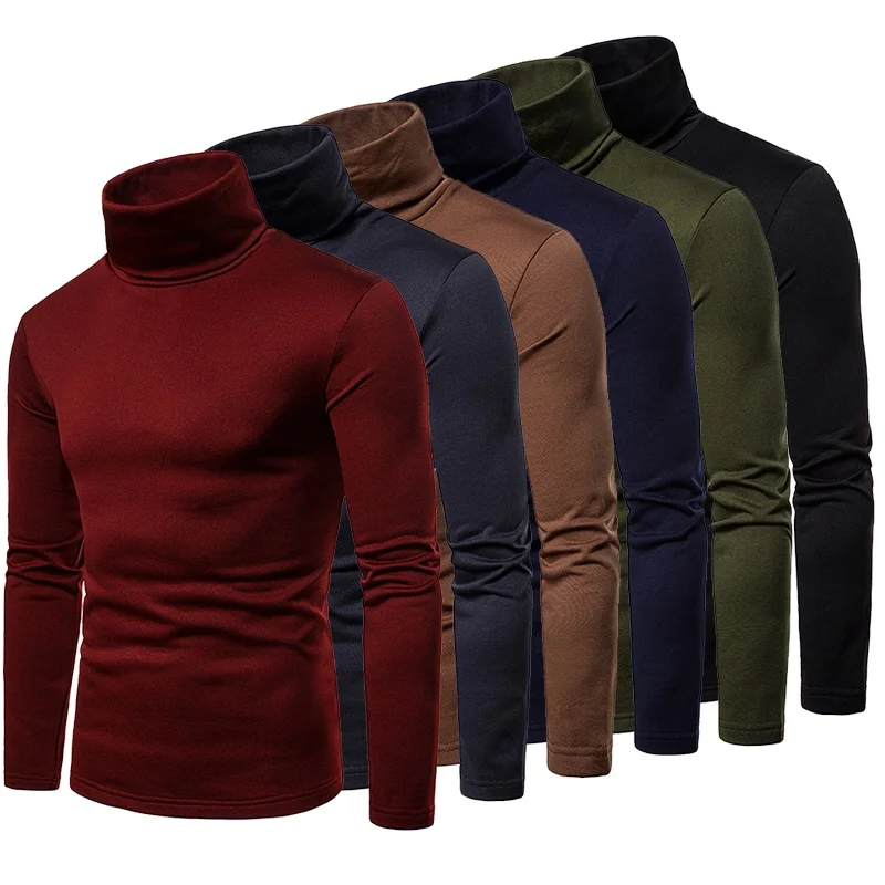 Top Trends: Fashion Men&#039;s Casual Slim Basic High Neck Undercoat Pullover Men&#039;s T-shirt Autumn Winter Top Underwear Shoppable Styles