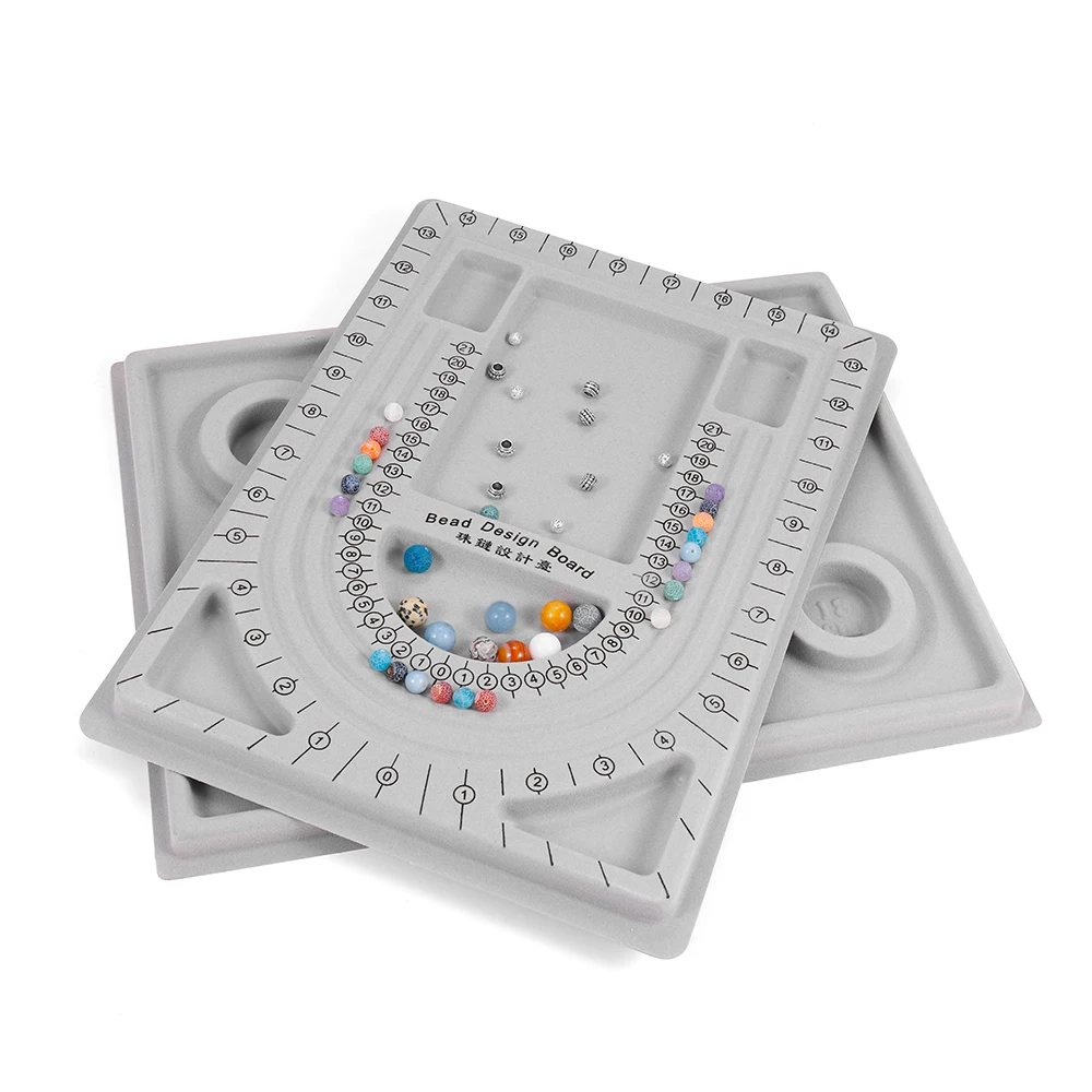 Top Trends: Gray Flocked Bead Board Bracelet Beading Organizer Jewelry Making Tray WorkBenches Size Measuring Plate Craft Tool Accessories Shoppable Styles