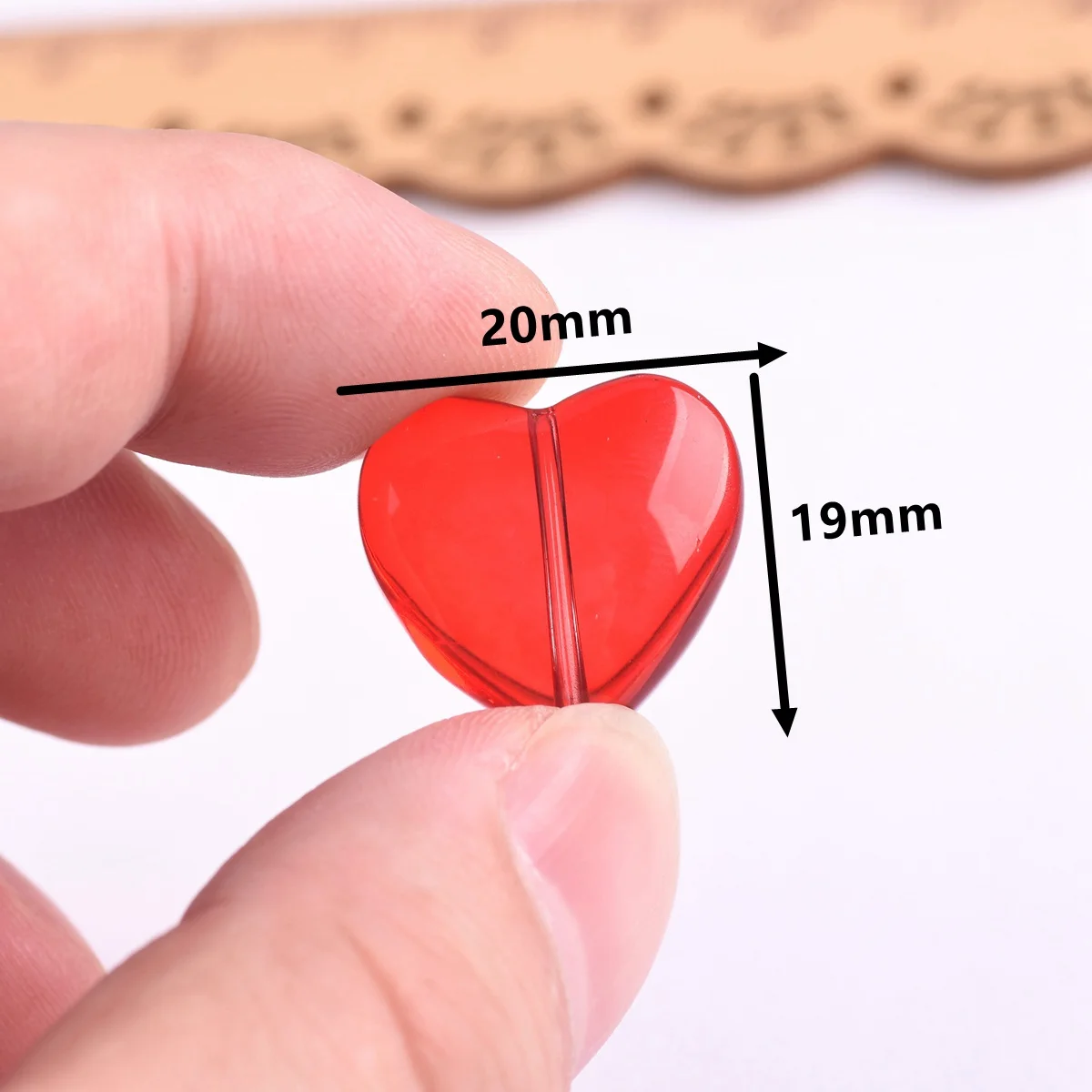 Top Trends: 5pcs Red Heart Shape 20mm Glossy Loose Crystal Glass Beads For Jewelry Making DIY Crafts Findings Shoppable Styles - Image 4