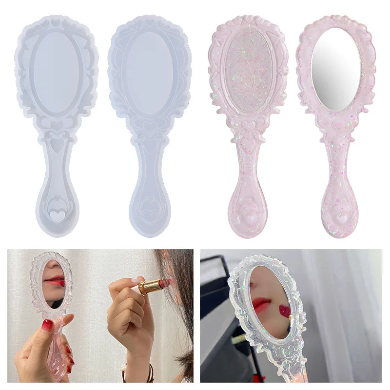 Top Trends: DIY Mirror Crystal Silicone Mold Hand Oval Makeup Mirror Comb Mold UV Epoxy Resin Silicone Mould For Jewelry Making Casting Shoppable Styles