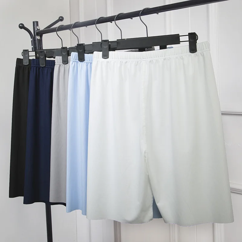 Top Trends: Plus Size Ice Silk Cool Summer Men Sleepwear Shorts Sexy Underwear Nightwear Comfortable Loose Sports Man Sleep Bottoms Homewear Shoppable Styles