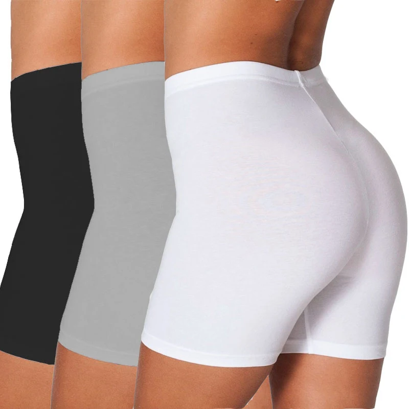 Top Trends: Women'S High Waist Elastic Leggings Spring Summer Solid Color Safety Pants Sexy White Black Grey Plus Size Shorts Casual Fit Shoppable Styles