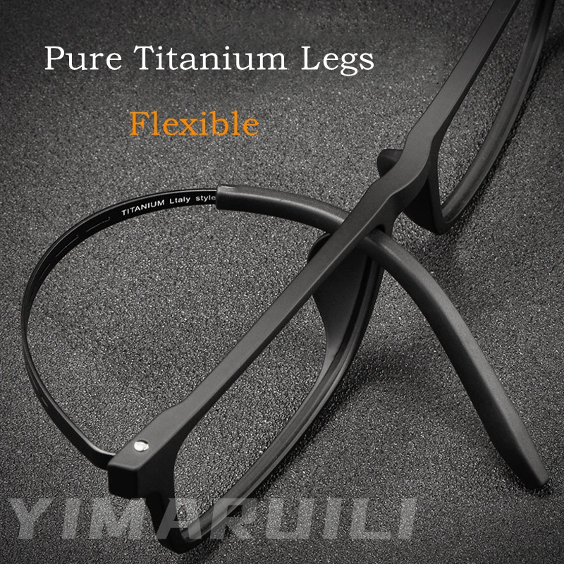 Top Trends: YIMARUILI Ultra-light Fashion TR90 Square Eyewear Pure Titanium Myopia Eyeglasses Optical Prescription Glasses Frame Men 8822T Shoppable Styles - Image 2