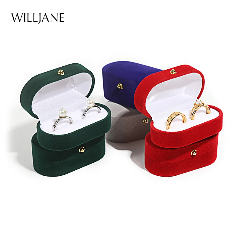 Top Trends: Wedding Ring Packaging Box Ear Studs Holder Velvet Engagement Couple Ring Box Valentine Gift Double Rings Storage Display Case Shoppable Styles