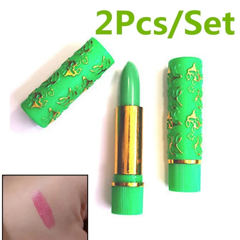 Top Trends: 2Pcs Dark Green Magic Spotting Lipgloss Lipstick Long Lasting Lip Liner Butterfly Cosmetics Makeup Maquiagem Shoppable Styles