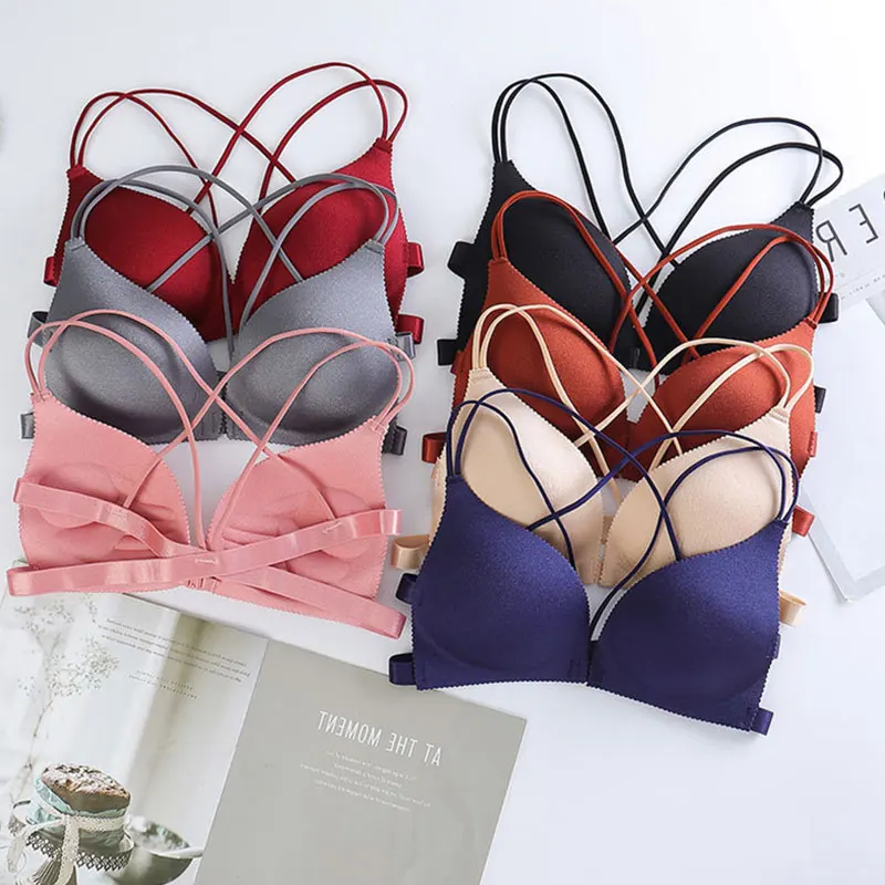 Top Trends: Women Seamless Bras Thin Solid Color Sexy Underwear Push Up Lingerie Wireless Bralette Girl Fashion Brassiere A B Cup Tube Top Shoppable Styles