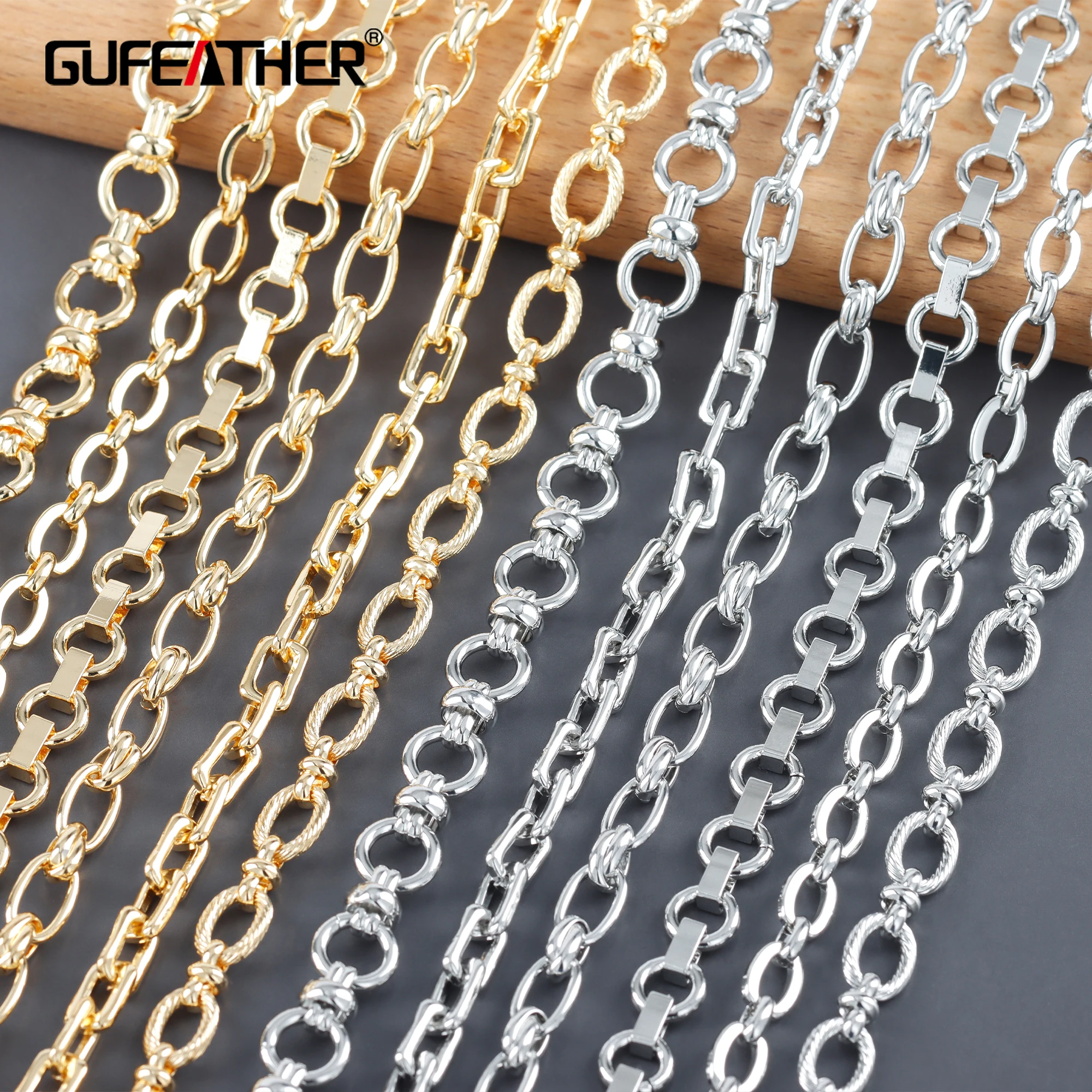 Top Trends: GUFEATHER C265, diy Chain, 18k Gold Rhodium Plated, copper Metal, pass REACH, nickel Free, diy Bracelet Necklace, jewelry Making, 1m / lot Shoppable Styles