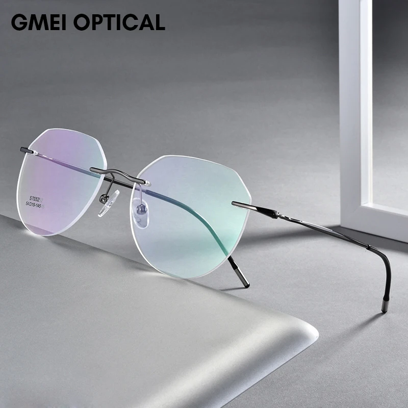 Top Trends: Ultralight Titanium Alloy Rimless Men Glasses Frame Square Eyeglasses Myopia Prescription Frames For Women Optical Eye Glass Shoppable Styles