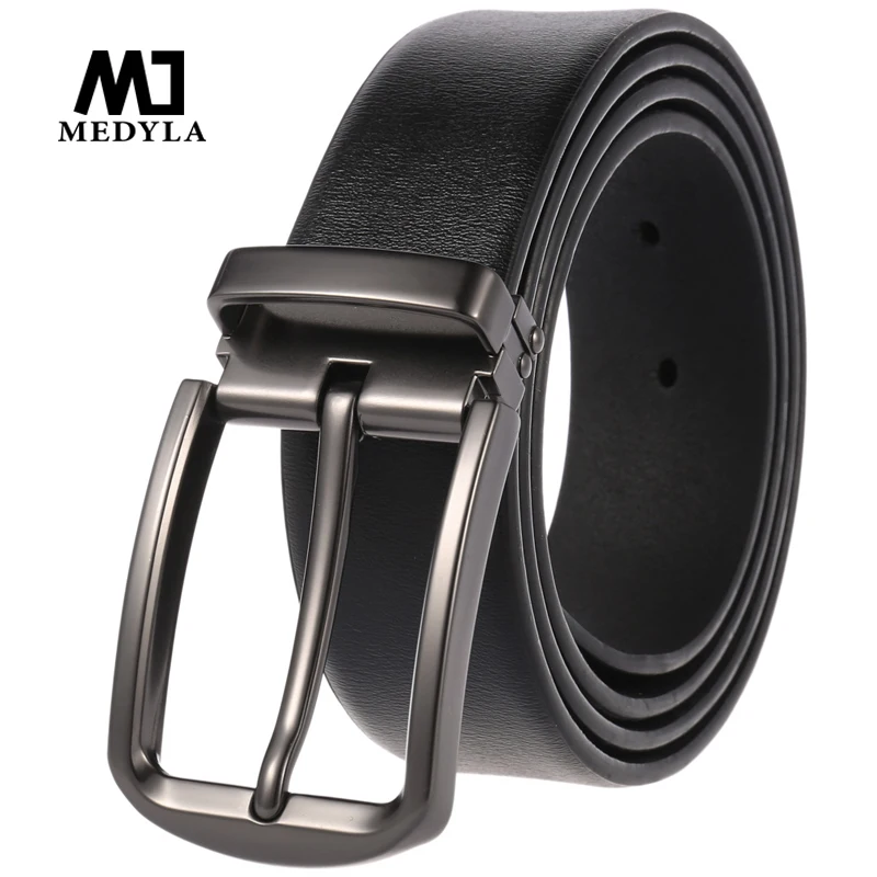 Top Trends: Medyla Men&#039;s Belt High Quality Cowhide Belts Leather Jeans Belt Pin Buckle Punching Youth Belt 3.5cm Dropshipping Shoppable Styles