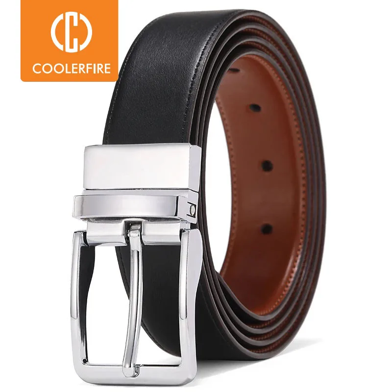 Top Trends: New Strap Male Genuine Leather Belts For Men Rotatable Buckle Genuine Leather Belt Men Reversible Casual Jeans Men Belt HQ113 Shoppable Styles