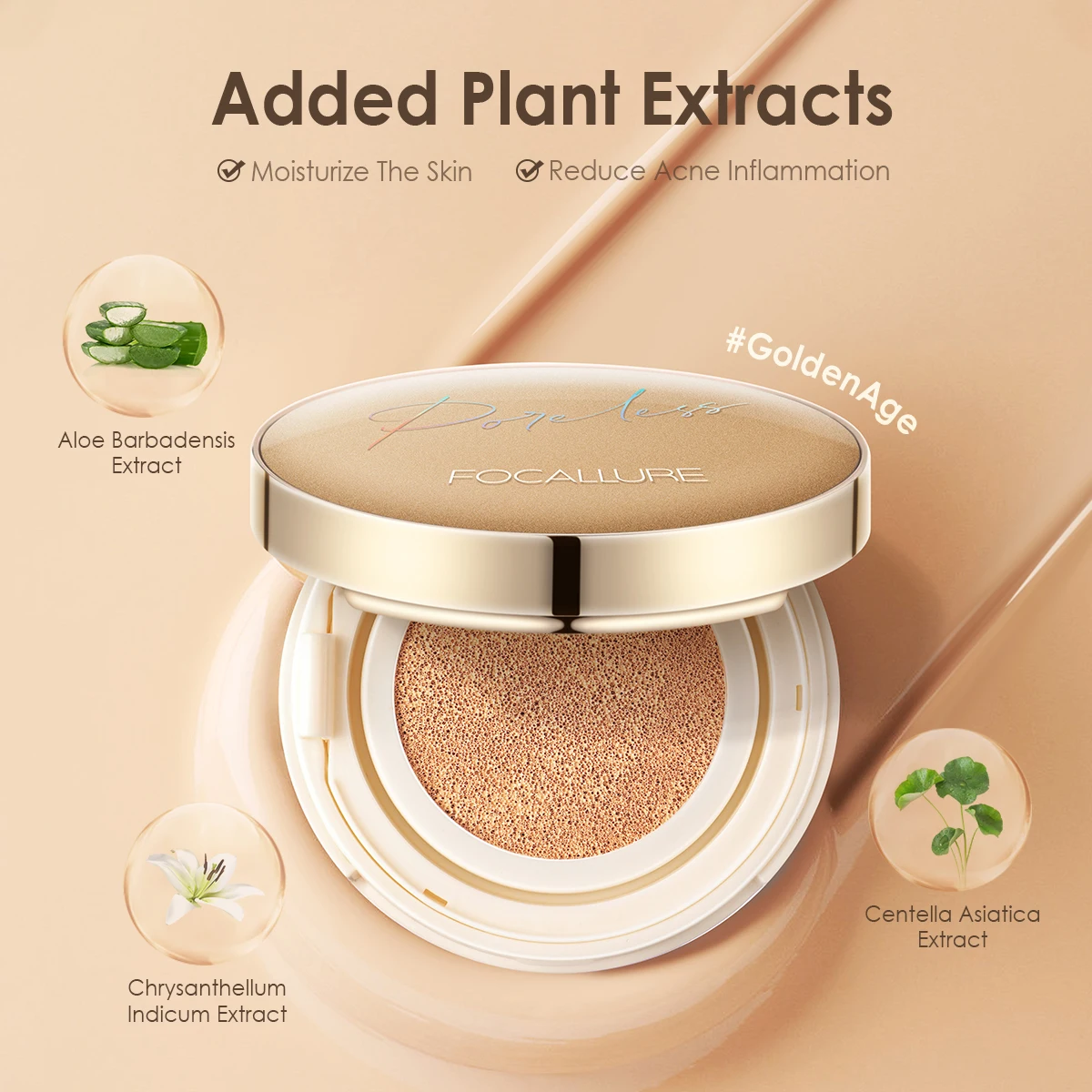 Top Trends: FOCALLURE Air Cushion Poreless BB Cream Waterproof Long Lasting Brighten Face Concealer Matte Foundation Cosmetics With Puff Shoppable Styles - Image 3