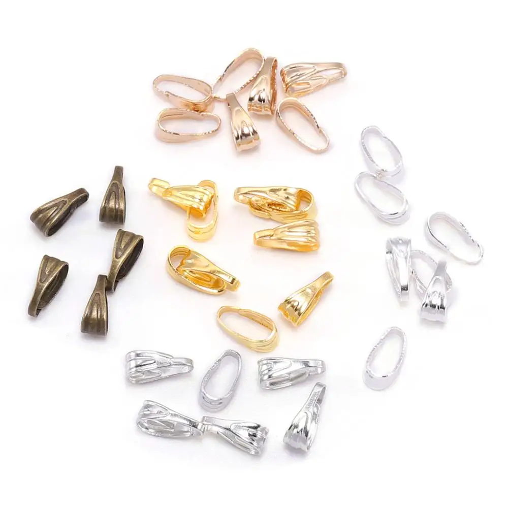 Top Trends: 100pcs / Lot 7 / 8 / 11mm Pendant Clasp Connectors Gold Color Clips Connectors For Jewelry Making Findings Necklace Accessories Shoppable Styles