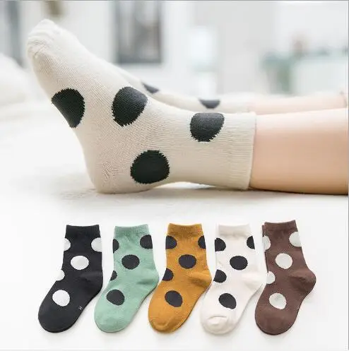 Top Trends: 5Pairs / Lot Kids Children Socks 1-12Year Fashion Dot Baby Boys Girls Socks Shoppable Styles