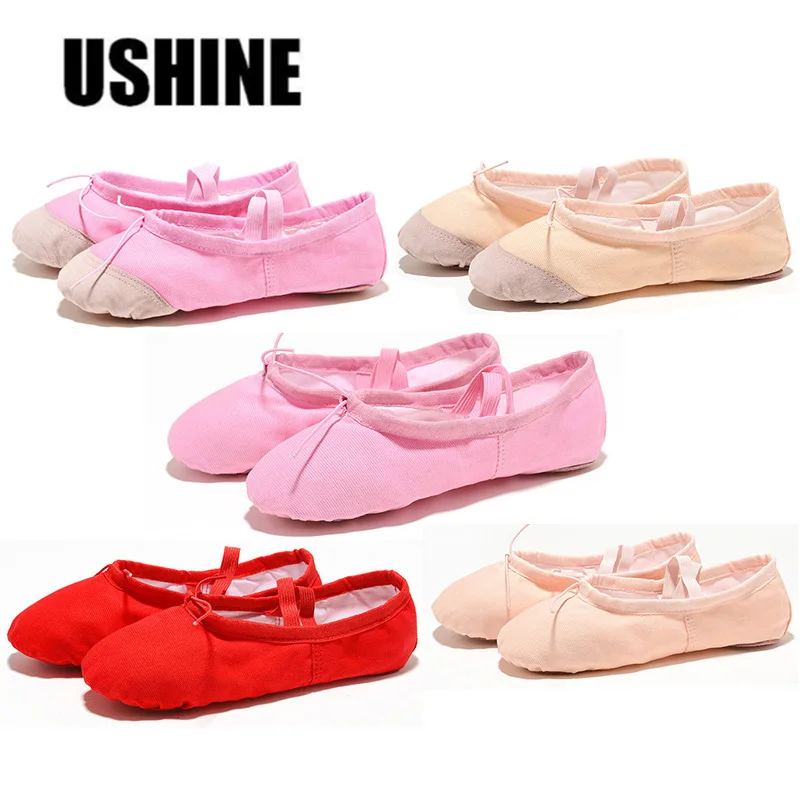 Top Trends: USHINE Leather / Cloth Indoor Exercising Shoes Pink Yoga Practice Slippers Gym Children Canvas Ballet Dance Shoes Girls Woman Kids Shoppable Styles